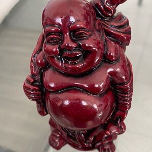 Red Happy Buddha Resin Figurine - Home Accents